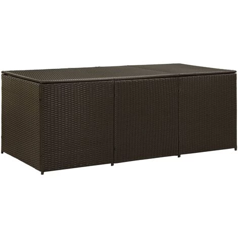 BEARSU Gartenbox Poly Rattan 180x90x75 Cm Braun 1 BEARSU Gartenbox Poly Rattan 180x90x75 Cm Braun