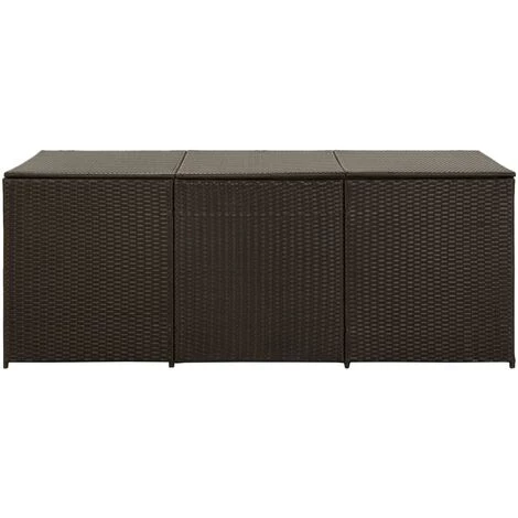 BEARSU Gartenbox Poly Rattan 180x90x75 Cm Braun 3 BEARSU Gartenbox Poly Rattan 180x90x75 Cm Braun – Bild 3
