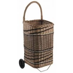 AUBRY GASPARD Kaminholzkorb Aus Weide Mit Rollen