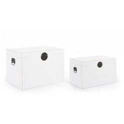 WEBMARKETPOINT Set 2 Pekinger Weiße Holzkiste