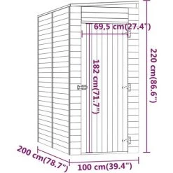 Garten-Lagerschuppen 100x200x220cm Kiefernholz Imprägniert VidaXL -Aufbewahrung im Garten Verkäufe 2022 54125277 3