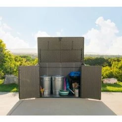 Lifetime Kunststoff Gerätebox Aufbewahrungsbox Mülltonnenbox Grau 108x191x132 Cm -Aufbewahrung im Garten Verkäufe 2022 54451863 3