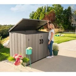 Lifetime Kunststoff Gerätebox Aufbewahrungsbox Mülltonnenbox Grau 108x191x132 Cm -Aufbewahrung im Garten Verkäufe 2022 54451863 5