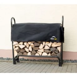 ShelterLogic Stahl Kaminholzregal Holzlager Inkl. Abdeckung Schwarz 25x126x118 Cm -Aufbewahrung im Garten Verkäufe 2022 55667220 5