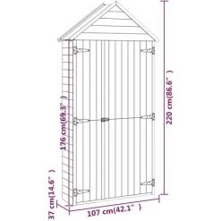 Geräteschuppen 107x37x220 Cm Massivholz Kiefer Imprägniert VidaXL -Aufbewahrung im Garten Verkäufe 2022 56072490 3