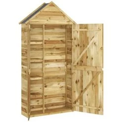 YOUTHUP Geräteschuppen 107x37x220 Cm Massivholz Kiefer Imprägniert -Aufbewahrung im Garten Verkäufe 2022 56269024 4