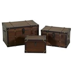 WEBMARKETPOINT Truhe 1-3 Aus Braunem Öko-Lederholz