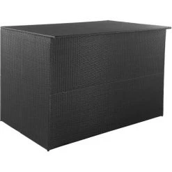 GOFUNILAND 150x100x100 Cm Gartenbox Schwarz Poly Rattan