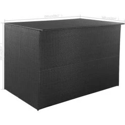 GOFUNILAND 150x100x100 Cm Gartenbox Schwarz Poly Rattan -Aufbewahrung im Garten Verkäufe 2022 57678633 3