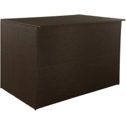 GOFUNILAND 150x100x100 Cm Gartenbox Braun Poly Rattan