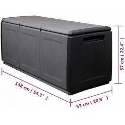 Garten Aufbewahrungsbox 138x53x57 Cm 330 L Dunkelgrau Schwarz VidaXL -Aufbewahrung im Garten Verkäufe 2022 57958279 3