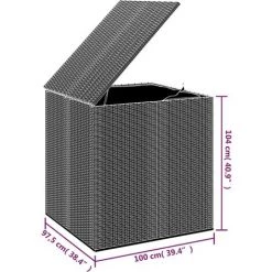 Garten-Kissenbox PE Rattan 100x97,5x104 Cm Braun VidaXL -Aufbewahrung im Garten Verkäufe 2022 57958335 3