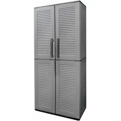 Gartenschrank Grau Und Schwarz 68x37x163 Cm PP VidaXL