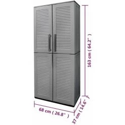 Gartenschrank Grau Und Schwarz 68x37x163 Cm PP VidaXL -Aufbewahrung im Garten Verkäufe 2022 57958592 3