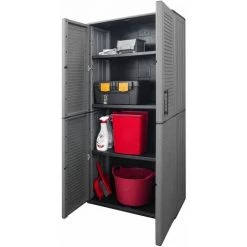 Gartenschrank Grau Und Schwarz 68x37x163 Cm PP VidaXL -Aufbewahrung im Garten Verkäufe 2022 57958592 4