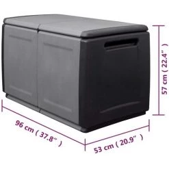 Garten-Aufbewahrungsbox 96x53x57 Cm 230 L Dunkelgrau Schwarz VidaXL -Aufbewahrung im Garten Verkäufe 2022 57958604 3