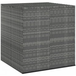 Garten-Kissenbox PE Rattan 100x97,5x104 Cm Grau VidaXL