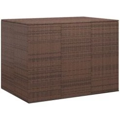 Garten-Kissenbox PE Rattan 145x100x103 Cm Braun VidaXL