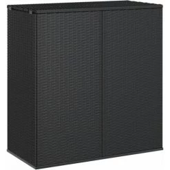 Garten-Kissenbox PE Rattan 100x49x103,5 Cm Schwarz VidaXL