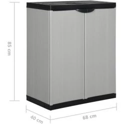Garten-Lagerschrank Mit 1 Boden Grau Und Schwarz 68x40x85 Cm VidaXL -Aufbewahrung im Garten Verkäufe 2022 58076592 3