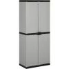 Garten-Lagerschrank Mit 3 Böden Grau & Schwarz 68x40x168 Cm VidaXL