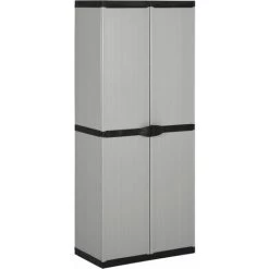 Garten-Lagerschrank Mit 3 Böden Grau & Schwarz 68x40x168 Cm VidaXL