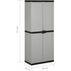 Garten-Lagerschrank Mit 3 Böden Grau & Schwarz 68x40x168 Cm VidaXL -Aufbewahrung im Garten Verkäufe 2022 58076695 3