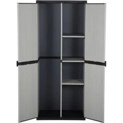 Garten-Lagerschrank Mit 3 Böden Grau & Schwarz 68x40x168 Cm VidaXL -Aufbewahrung im Garten Verkäufe 2022 58076695 4