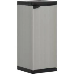 Garten-Lagerschrank Mit 1 Boden Grau Und Schwarz 35x40x85 Cm VidaXL
