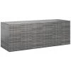Garten-Kissenbox PE Rattan 291x100,5x104 Cm Grau VidaXL
