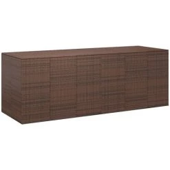 Garten-Kissenbox PE Rattan 291x100,5x104 Cm Braun VidaXL