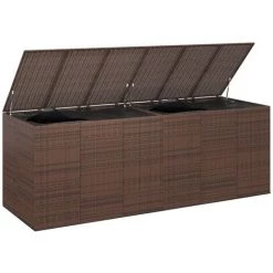 Garten-Kissenbox PE Rattan 291x100,5x104 Cm Braun VidaXL -Aufbewahrung im Garten Verkäufe 2022 58530022 4