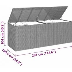 Garten-Kissenbox PE Rattan 291x100,5x104 Cm Braun VidaXL -Aufbewahrung im Garten Verkäufe 2022 58530022 5