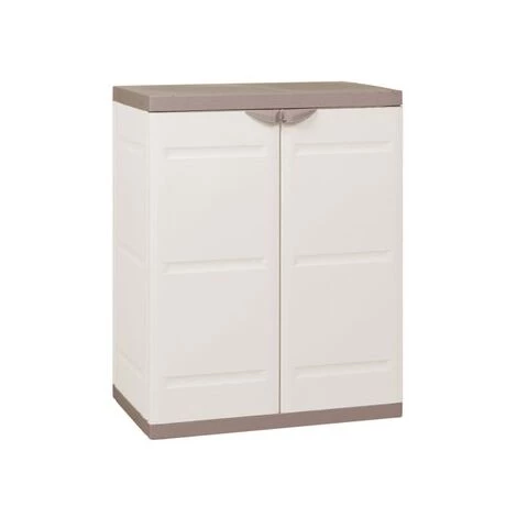 PLASTIKEN ARMOIRE UTILITAIRE - ARMOIRE DE RANGEMENT BASSE 2 PORTES BLANC ET BEIGE 1 PLASTIKEN ARMOIRE UTILITAIRE - ARMOIRE DE RANGEMENT BASSE 2 PORTES BLANC ET BEIGE
