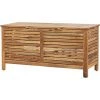 BELIANI Auflagenbox Akazienholz Hellbraun 130 X 64 X 48 Cm Geölte Oberfläche Truhe Für Terrasse, Garten, Balkon Landhausstil Outdoor Möbel