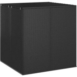 YOUTHUP Garten-Kissenbox PE Rattan 100x97,5x104 Cm Schwarz