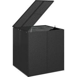 YOUTHUP Garten-Kissenbox PE Rattan 100x97,5x104 Cm Schwarz -Aufbewahrung im Garten Verkäufe 2022 59800672 3