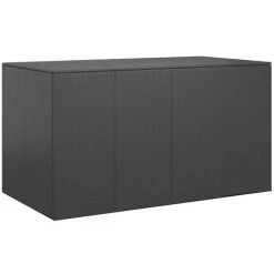 YOUTHUP Garten-Kissenbox PE Rattan 194x100x103 Cm Schwarz