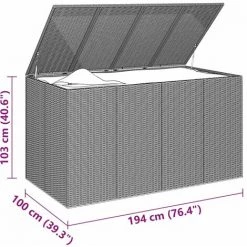YOUTHUP Garten-Kissenbox PE Rattan 194x100x103 Cm Schwarz -Aufbewahrung im Garten Verkäufe 2022 59800698 5