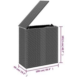YOUTHUP Garten-Kissenbox PE Rattan 100x49x103,5 Cm Grau -Aufbewahrung im Garten Verkäufe 2022 59801071 5