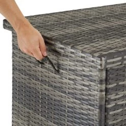 TECTAKE Auflagenbox Kiruna Mit Kunststoffgeflecht, 120x55x61,5cm, 270l - Auflagenbox, Rollbox, Kissenbox -Aufbewahrung im Garten Verkäufe 2022 60103070 5