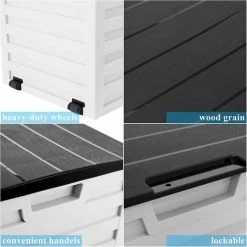 BAMNY 265L Kissenbox Outdoor-Gartenbox, Abschließbar Und Regensicher Outdoor Auflagenbox Gerätebox Aufbewahrungsbox Gerätetruhe Verwendet Für Gartengeräte, Garten- Und Schwimmbadbedarf -Aufbewahrung im Garten Verkäufe 2022 60578039 5