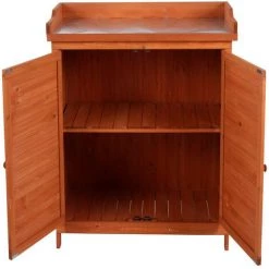 Außenschrank Gardiun Ally 75x40x94cm Für Den Garten, Fichtenholz, Behandelt Mit Öko-Farbe Und Arbeitsplatte Aus Verzinktem Stahl -Aufbewahrung im Garten Verkäufe 2022 61626962 3
