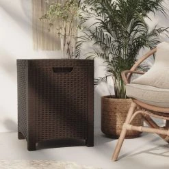 Garten-Aufbewahrungsbox PP Rattan Braun 39x39x46 Cm VidaXL -Aufbewahrung im Garten Verkäufe 2022 64022924 2