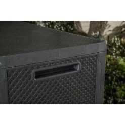 WEBMARKETPOINT Kastenkoffer Emily Aus Geflochtenem Kunstharz In Der Farbe Graphit 118x45xh.57 Cm -Aufbewahrung im Garten Verkäufe 2022 64167485 3