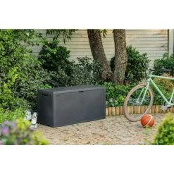 WEBMARKETPOINT Kastenkoffer Emily Aus Geflochtenem Kunstharz In Der Farbe Graphit 118x45xh.57 Cm -Aufbewahrung im Garten Verkäufe 2022 64167485 4