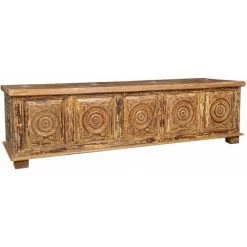 BISCOTTINI Copy Of Truhe, Koffer, Bank, Behälter, Etui, Antikes Original Aus Teakholz Mit Eingelegtem Finish