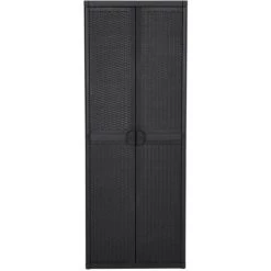 ASUPERMALL Gartenschrank Schwarz 65x45x172 Cm PP Rattan