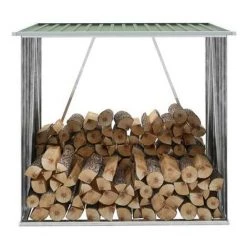 GOFUNILAND 163 X 83 X 154 Cm Brennholzlager Stahl Kaminholzunterstand Brennholzregal Grün -Aufbewahrung im Garten Verkäufe 2022 64994325 3