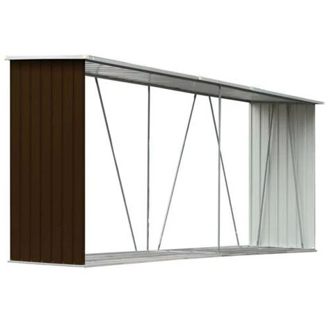 GOFUNILAND 330 X 84 X 152 Cm Brennholzlager Stahl Brennholzregal Kaminholzunterstand Braun 1 GOFUNILAND 330 X 84 X 152 Cm Brennholzlager Stahl Brennholzregal Kaminholzunterstand Braun